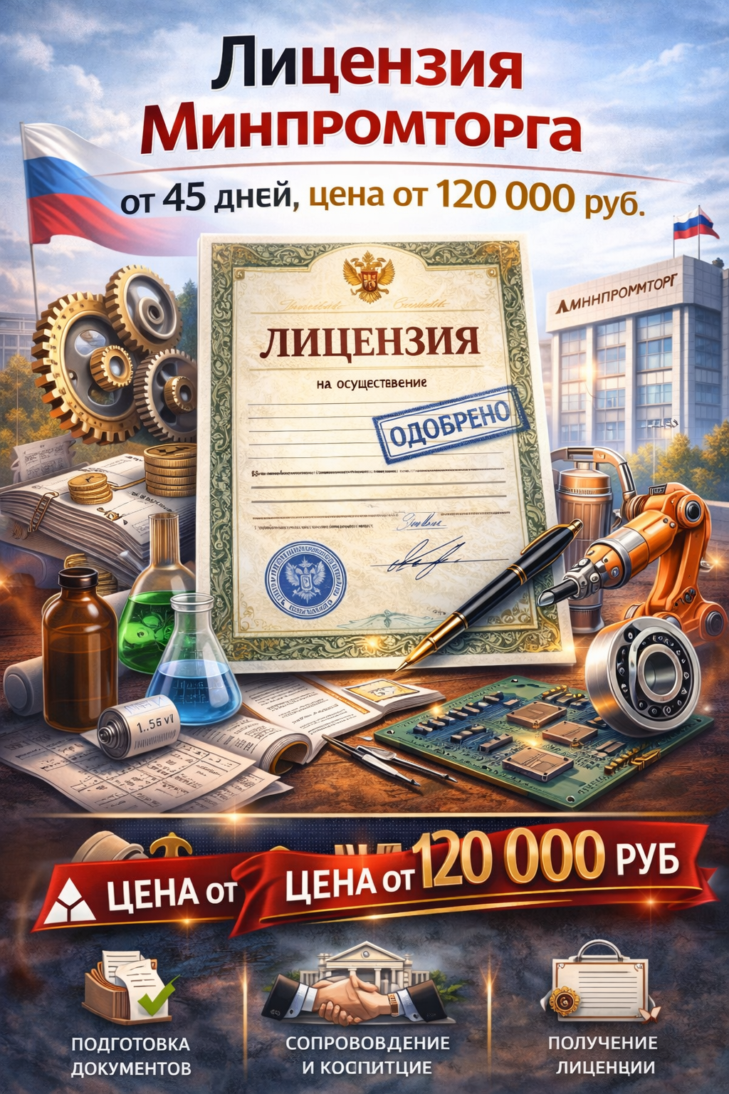 Получить лицензию Минпромторга РФ под ключ