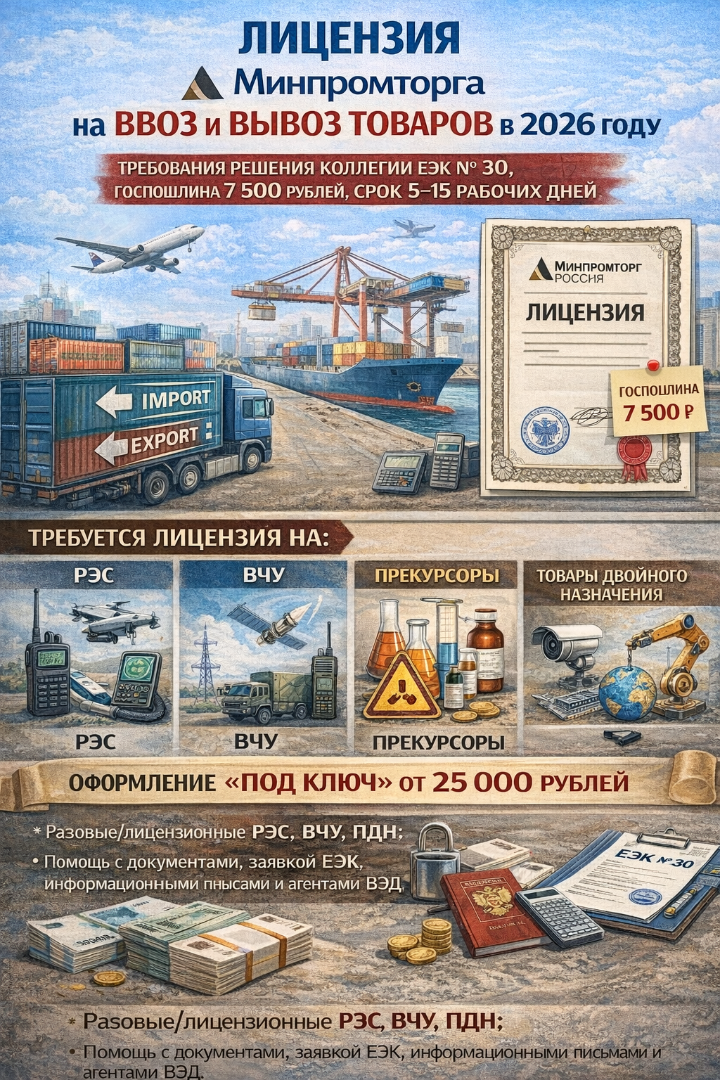 Получить лицензию Минпромторга на импорт и экспорт в 2026 году