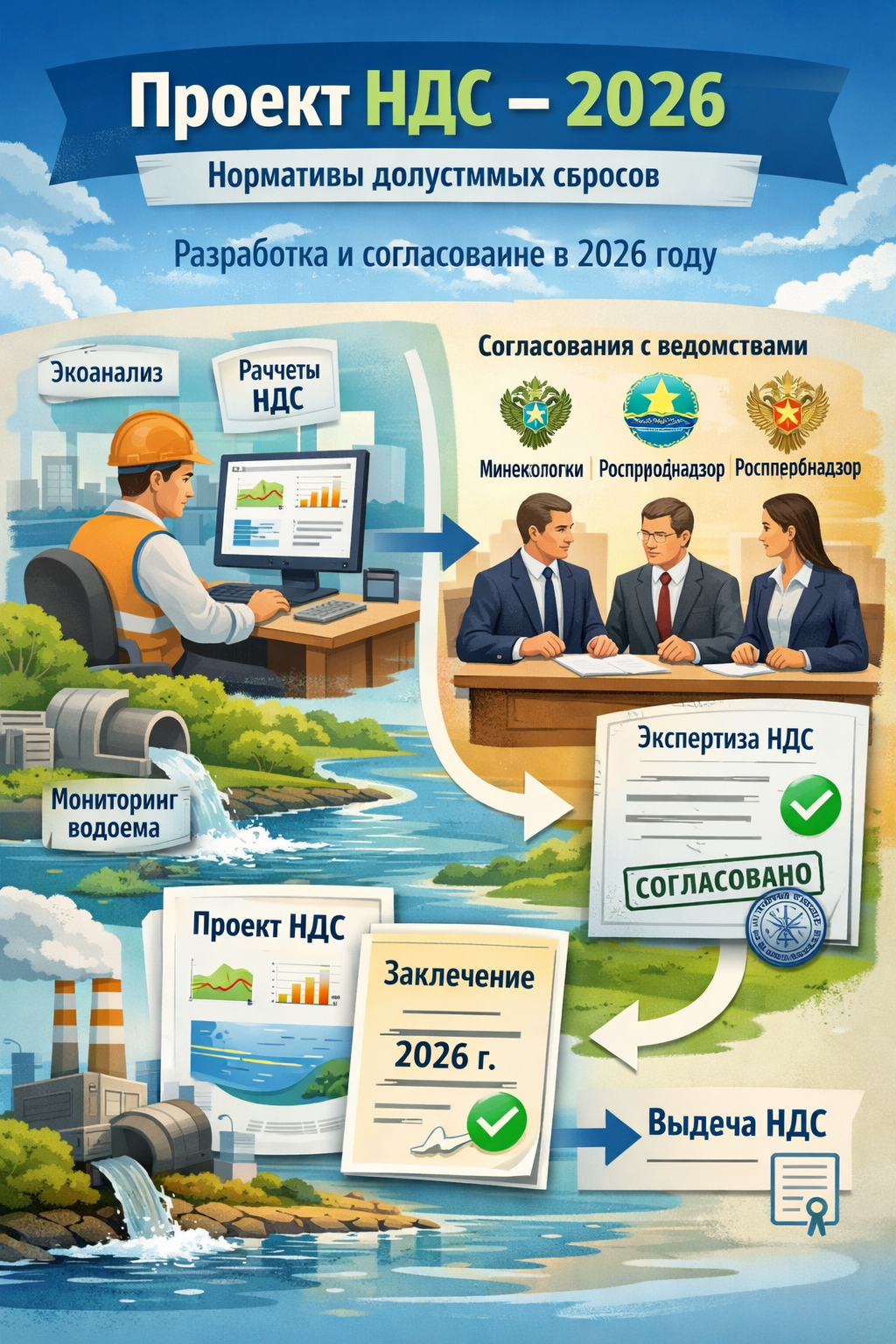 Проект нормативов допустимых сбросов (НДС) — разработка и согласование в 2026 году