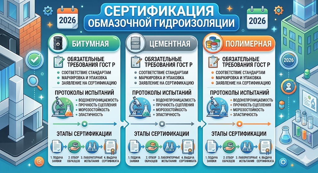 Сертификация Гидроизоляции 2026: ГОСТ Р, ПП 2425, Декларация