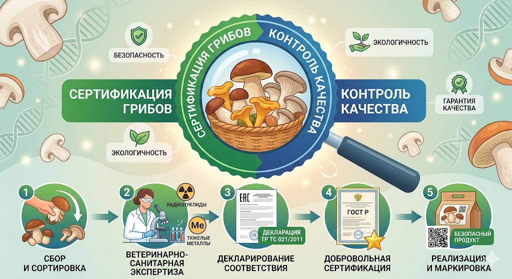 Декларация на Грибы 2026: ТР ТС 021, Свежие, Замороженные, Сушёные, Консервы