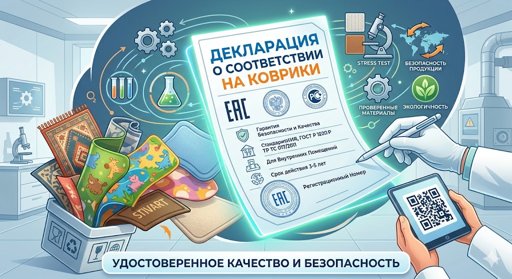Декларация на Коврики (ТР ТС 017, СГР): Напольные, Ванные, Детские
