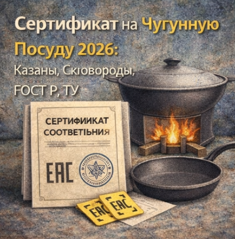 Сертификат на Чугунную Посуду 2026: Казаны, Сковороды, ГОСТ Р, ТУ