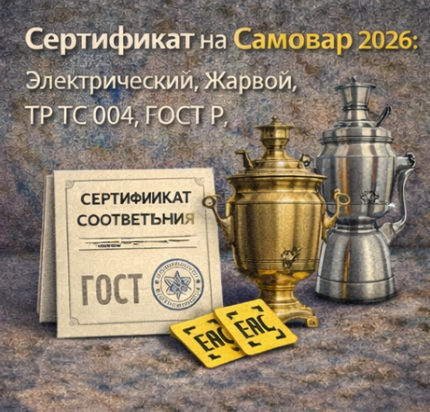 Сертификат на Самовар 2026: Электрический, Жаровой, ТР ТС 004, ГОСТ Р
