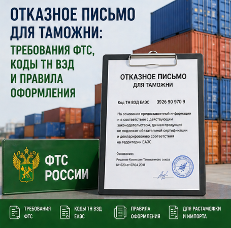 Отказное письмо для таможни: требования ФТС, коды ТН ВЭД и правила оформления