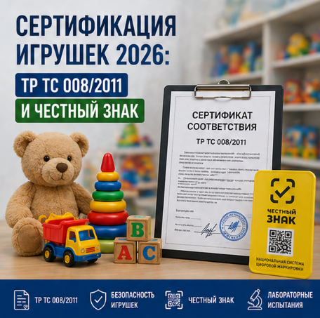 Сертификация игрушек 2026: ТР ТС 008/2011 и Честный Знак