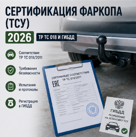 Сертификация фаркопа (ТСУ) 2026: ТР ТС 018 и ГИБДД