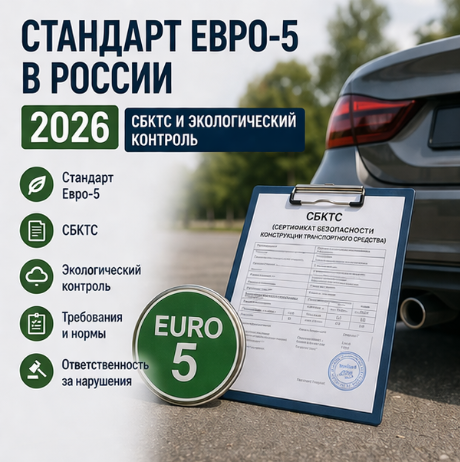 Стандарт Евро-5 в России 2026: СБКТС и экологический контроль