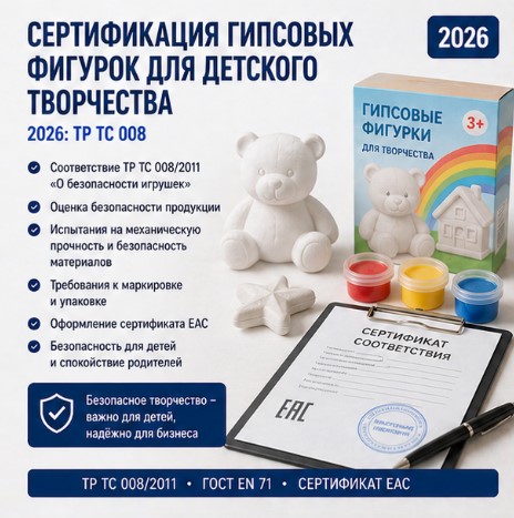 Сертификация гипсовых фигурок для детского творчества 2026: ТР ТС 008