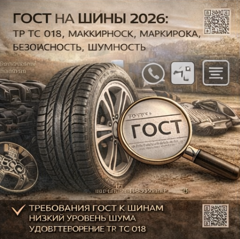 ГОСТ на Шины 2026: ТР ТС 018, Маркировка, Безопасность, Шумность