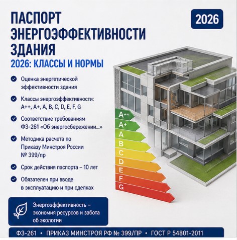 Паспорт энергоэффективности здания 2026: классы и нормы