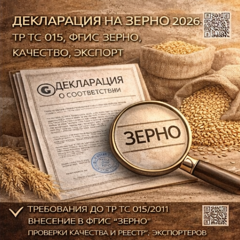 Декларация на Зерно 2026: ТР ТС 015, ФГИС Зерно, Качество, Экспорт