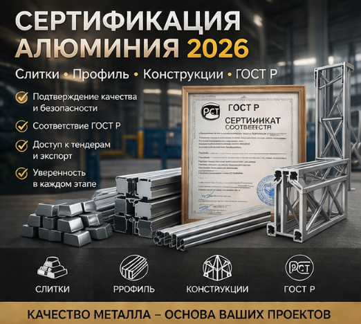 Сертификация Алюминия 2026: Слитки, Профиль, Конструкции, ГОСТ Р