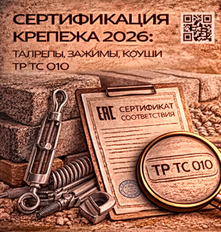 Сертификация Крепежа для Троса 2026: Талрепы, Зажимы, Коуши, ТР ТС 010