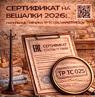 Сертификат на Вешалки 2026: Напольные, Плечики, ТР ТС 025, Маркетплейсы