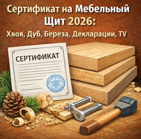 Сертификат на Мебельный Щит 2026: Хвоя, Дуб, Береза, Декларации, ТУ