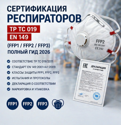 Сертификация Респираторов: ТР ТС 019, EN 149 (FFP1/FFP2/FFP3) — Полный Гид 2026
