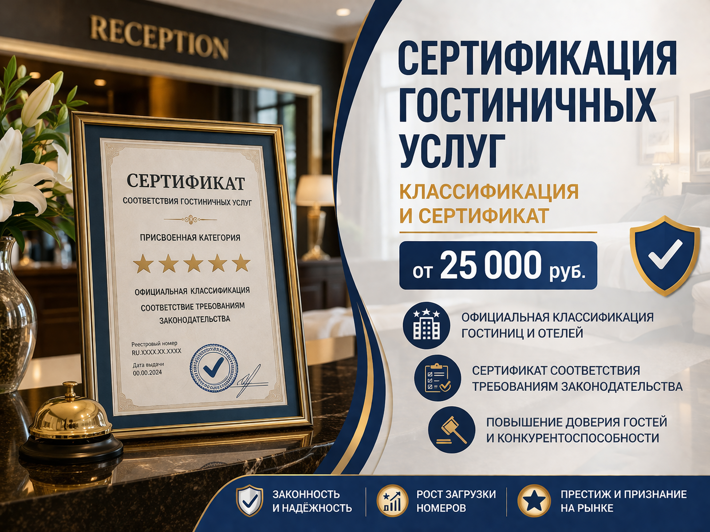 Сертификация гостиничных услуг от 25 000 руб., срок 14-30 дней | Реестр Гарант