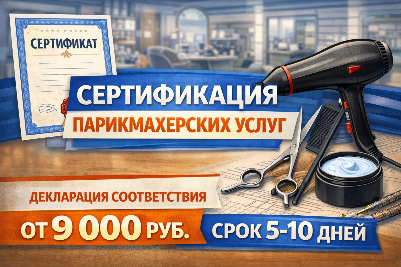 Сертификат на парикмахерские услуги от 9 000 руб., срок 5-10 дней | Реестр Гарант